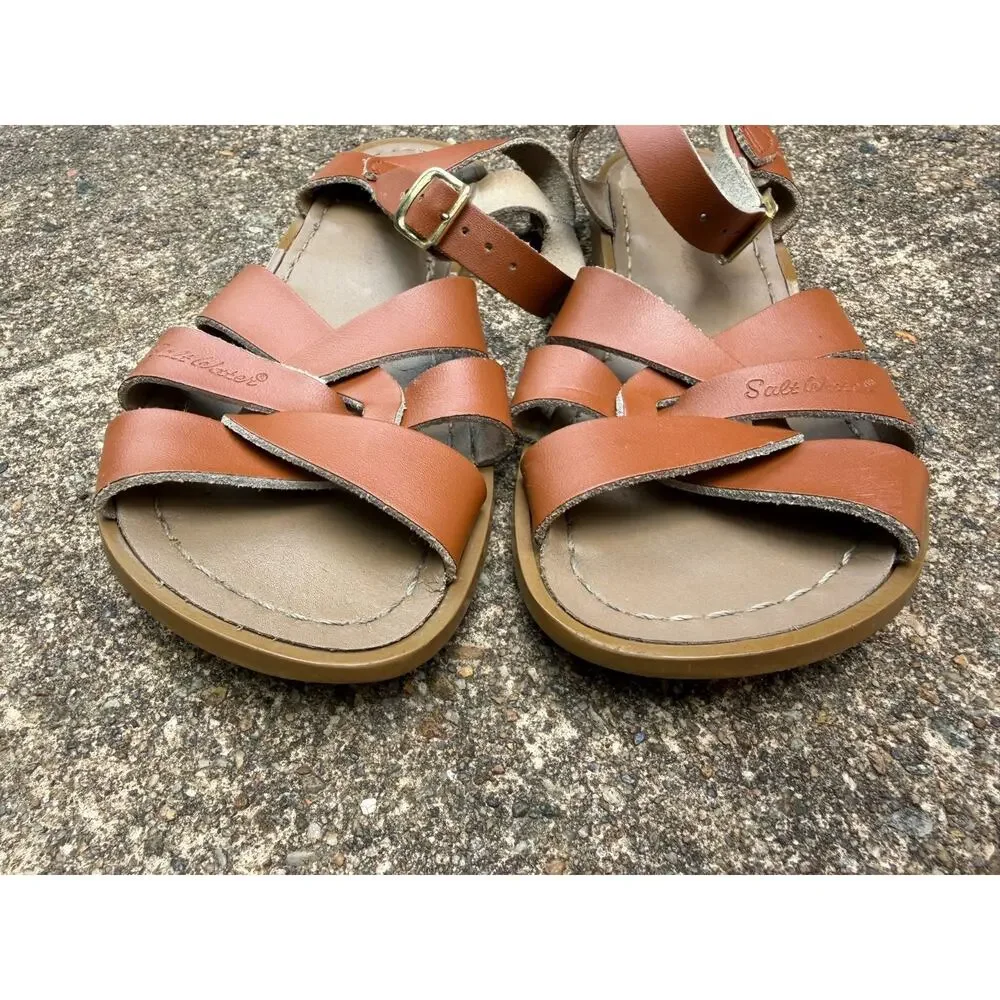 Salt Water Sandals The Original Girls Youth 4 = Women's Size 6 Leather Strappy